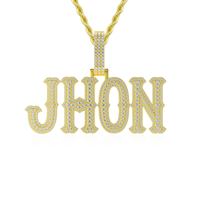 Custom Moissanite Bosox Name Pendant