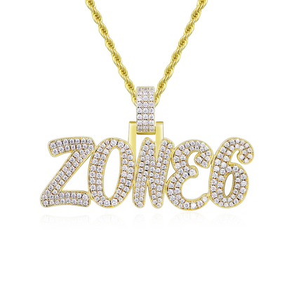 Custom Moissanite Romantic Font Letter/Number Name Pendant