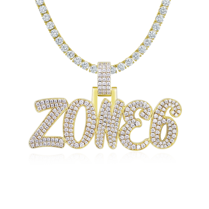 Custom Moissanite Romantic Font Letter/Number Name Pendant
