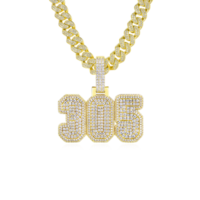 Custom Moissanite University Name Pendant