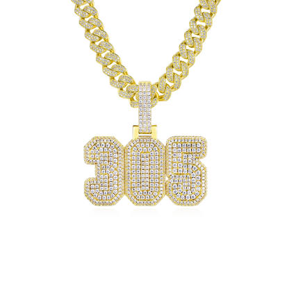 Custom Moissanite University Name Pendant