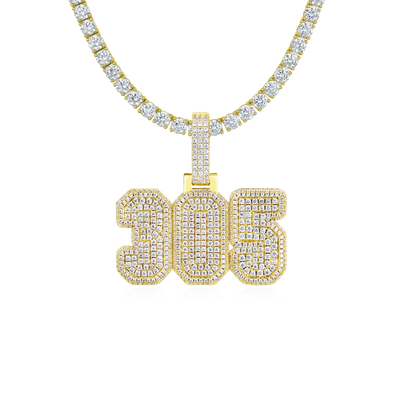 Custom Moissanite University Name Pendant