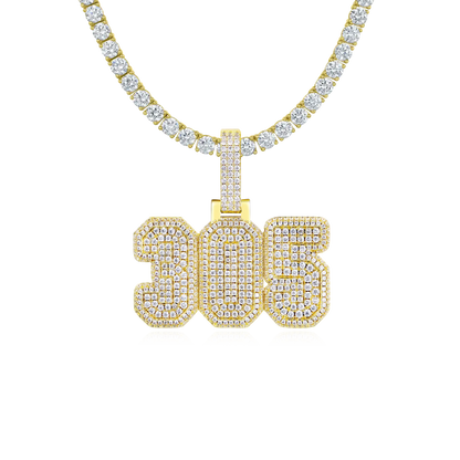 Custom Moissanite University Name Pendant