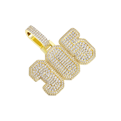 Custom Moissanite University Font Letter/Number Name Pendant