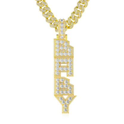 Couches rayonnantes personnalisées pendentif par lettre verticale