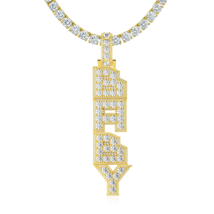 Couches rayonnantes personnalisées pendentif par lettre verticale