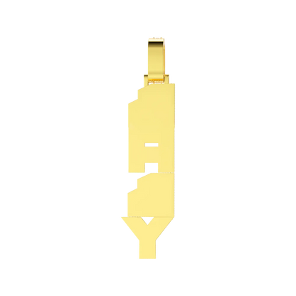 Couches rayonnantes personnalisées pendentif par lettre verticale