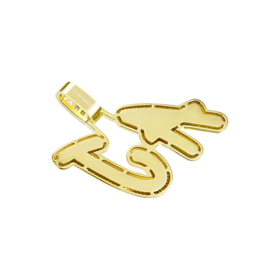 Pendentif de police baguette multicouche glacé personnalisé