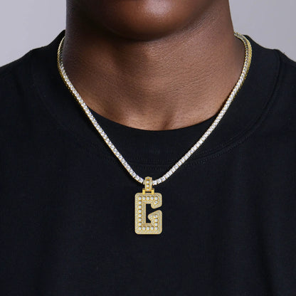 Custom Curved Gothic Font Pendant