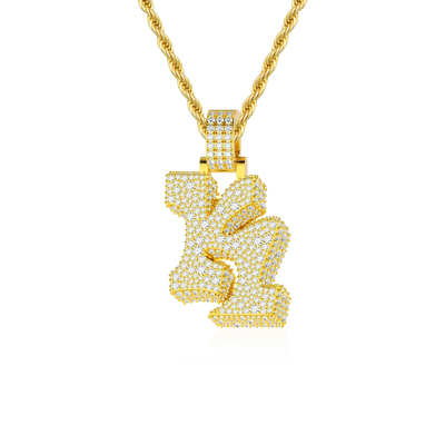 Colgante con fuente de graffiti 3D Ice personalizado, 30 mm