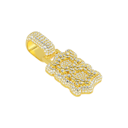 Custom Shaped Diamond Double-Layer Pendant - 35mm