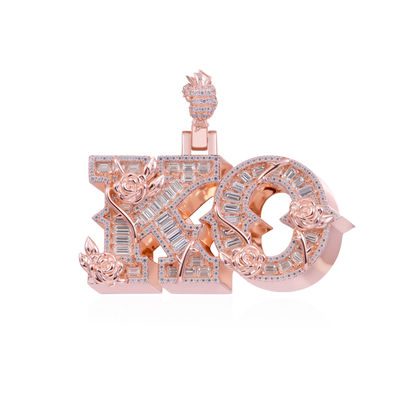 Colgante con fuente rosa personalizada - 30 mm