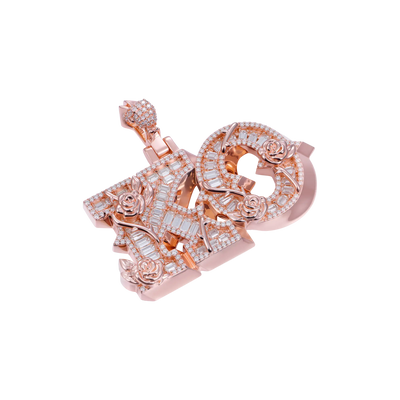 Colgante con fuente rosa personalizada - 30 mm