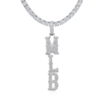 Custom Moissanite Bosox Name Pendant