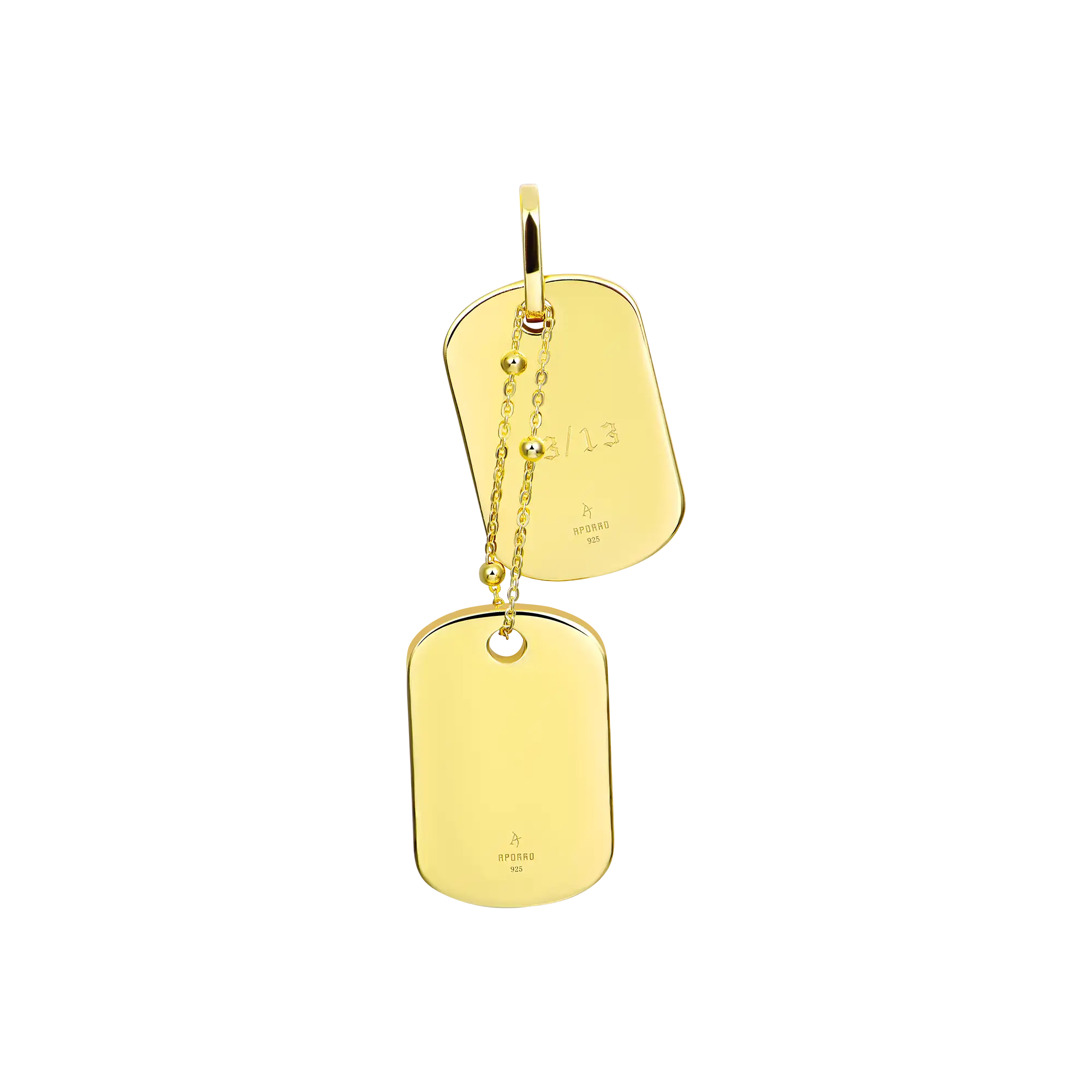 Custom Emerald Cut Double Dog Tag Pendant