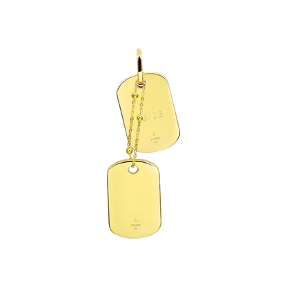 Custom Emerald Cut Double Dog Tag Pendant