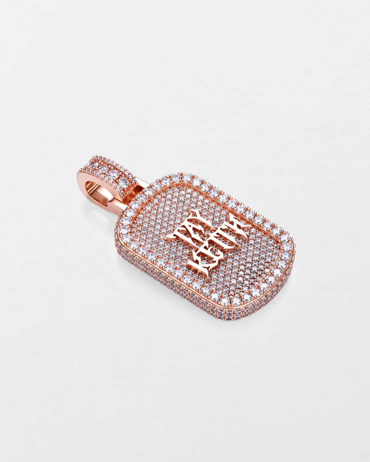 Custom Double-Sided Pavé Dog Tag Photo Pendant