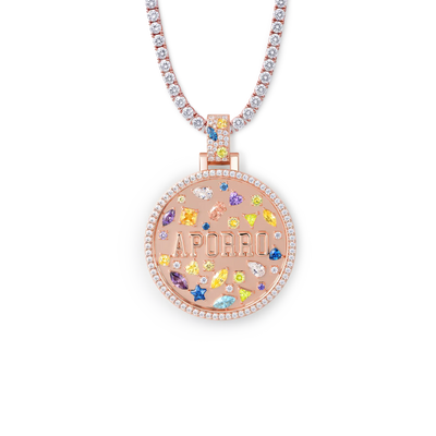 Custom Mosaic Name Medallion Pendant - 38mm