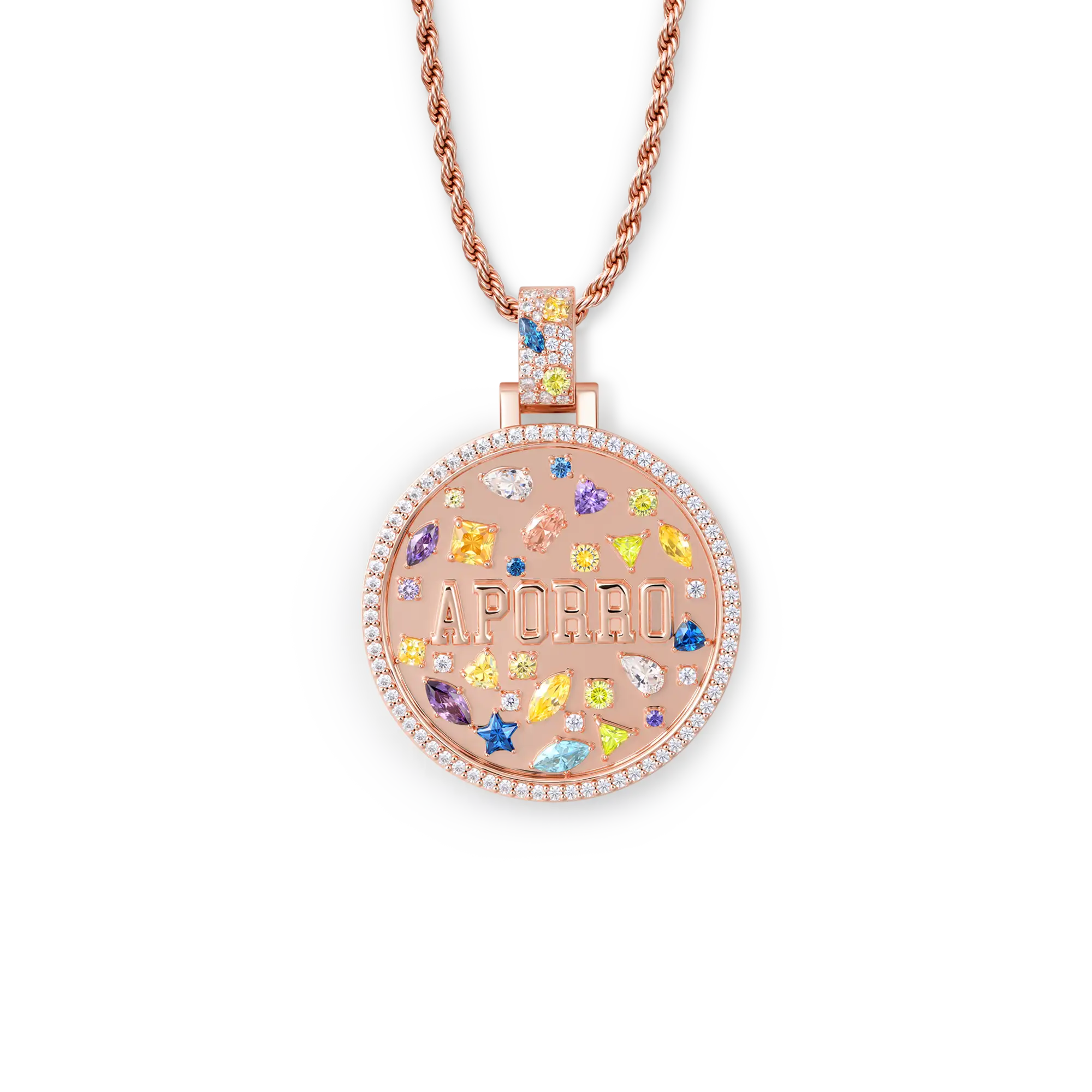 Custom Mosaic Name Medallion Pendant - 38mm