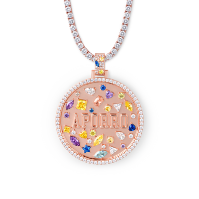 Custom Mosaic Name Medallion Pendant - 51mm