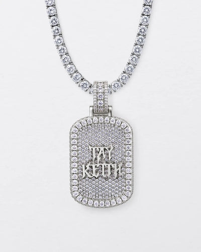 Custom Double-Sided Pavé Dog Tag Photo Pendant