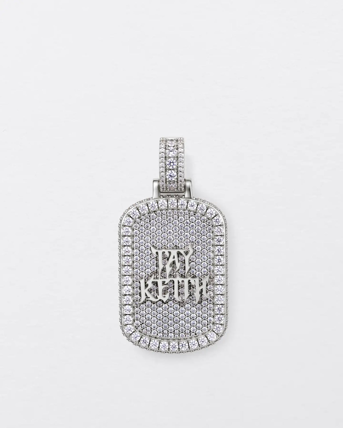Custom Double-Sided Pavé Dog Tag Photo Pendant