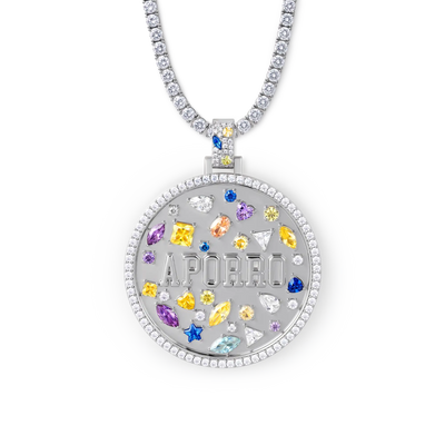 Custom Mosaic Name Medallion Pendant - 51mm
