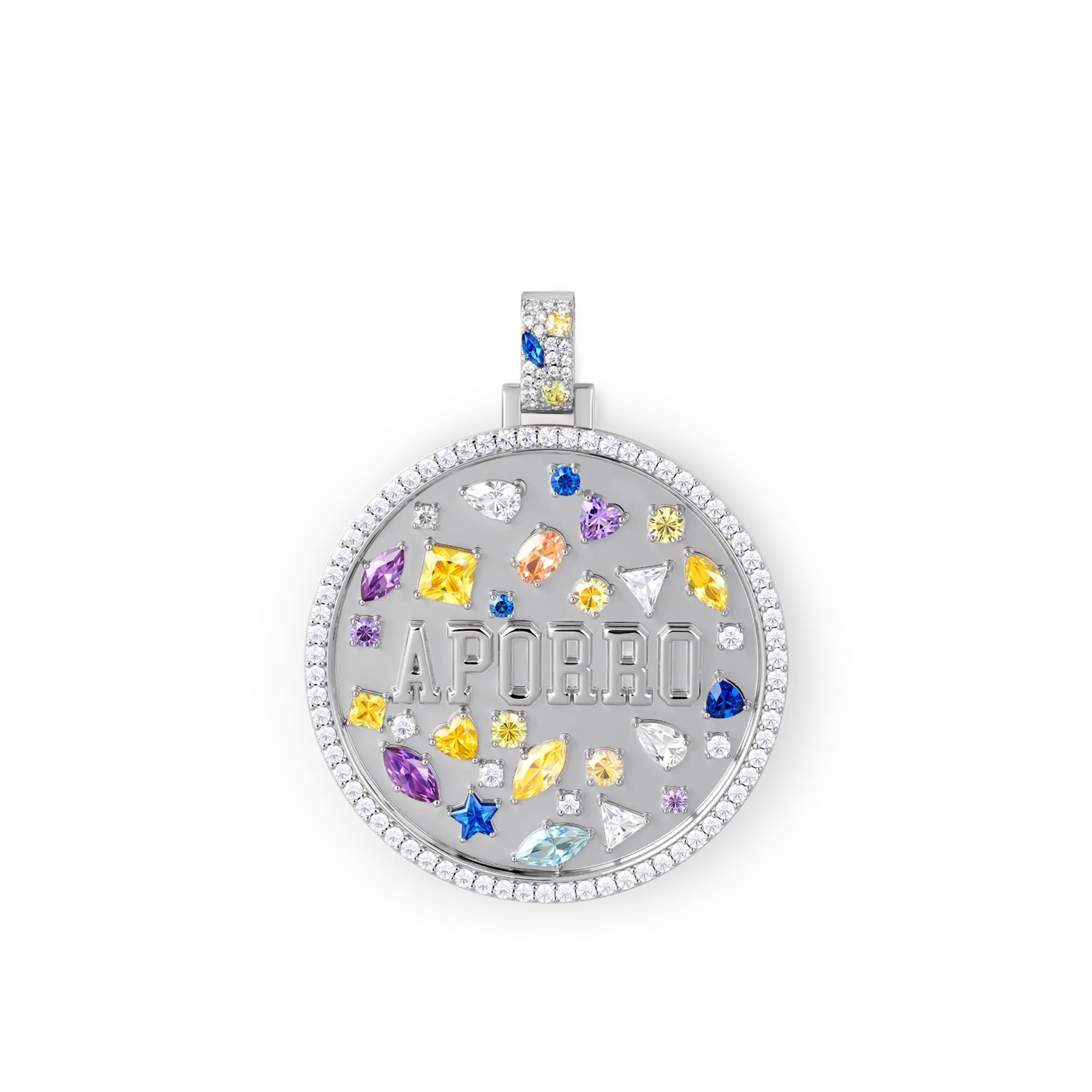 Custom Mosaic Name Medallion Pendant - 51mm