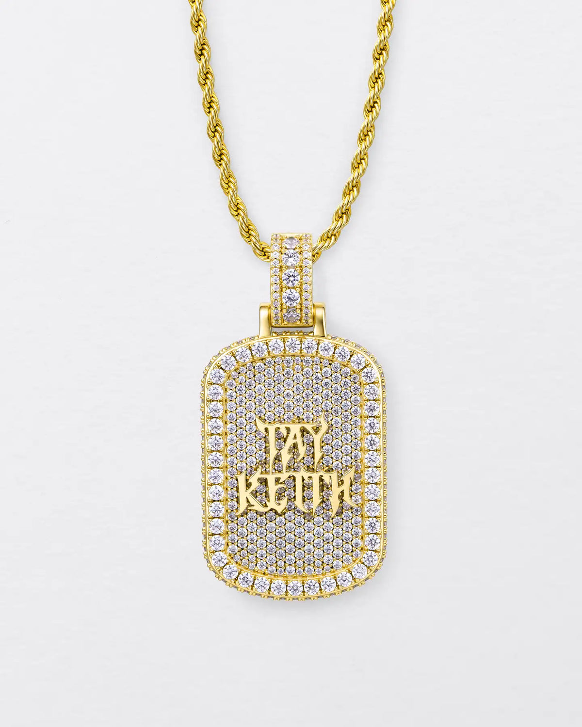Custom Double-Sided Pavé Dog Tag Photo Pendant