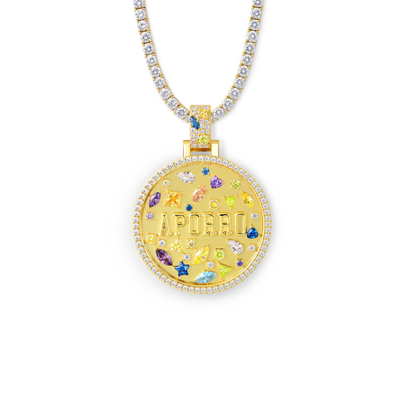 Custom Mosaic Name Medallion Pendant - 38mm