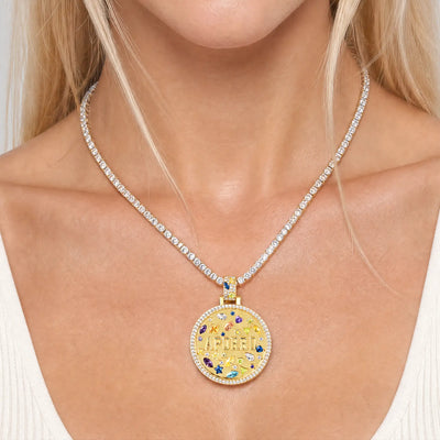 Custom Mosaic Name Medallion Pendant - 38mm