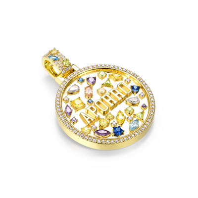Custom Mosaic Name Medallion Pendant - 38mm