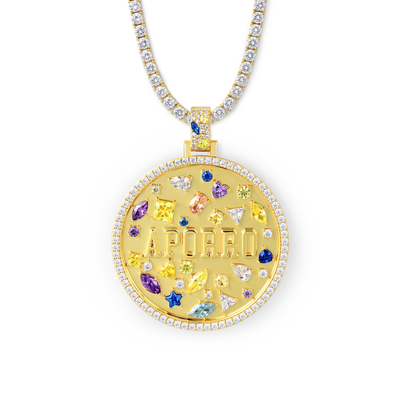 Custom Mosaic Name Medallion Pendant - 51mm