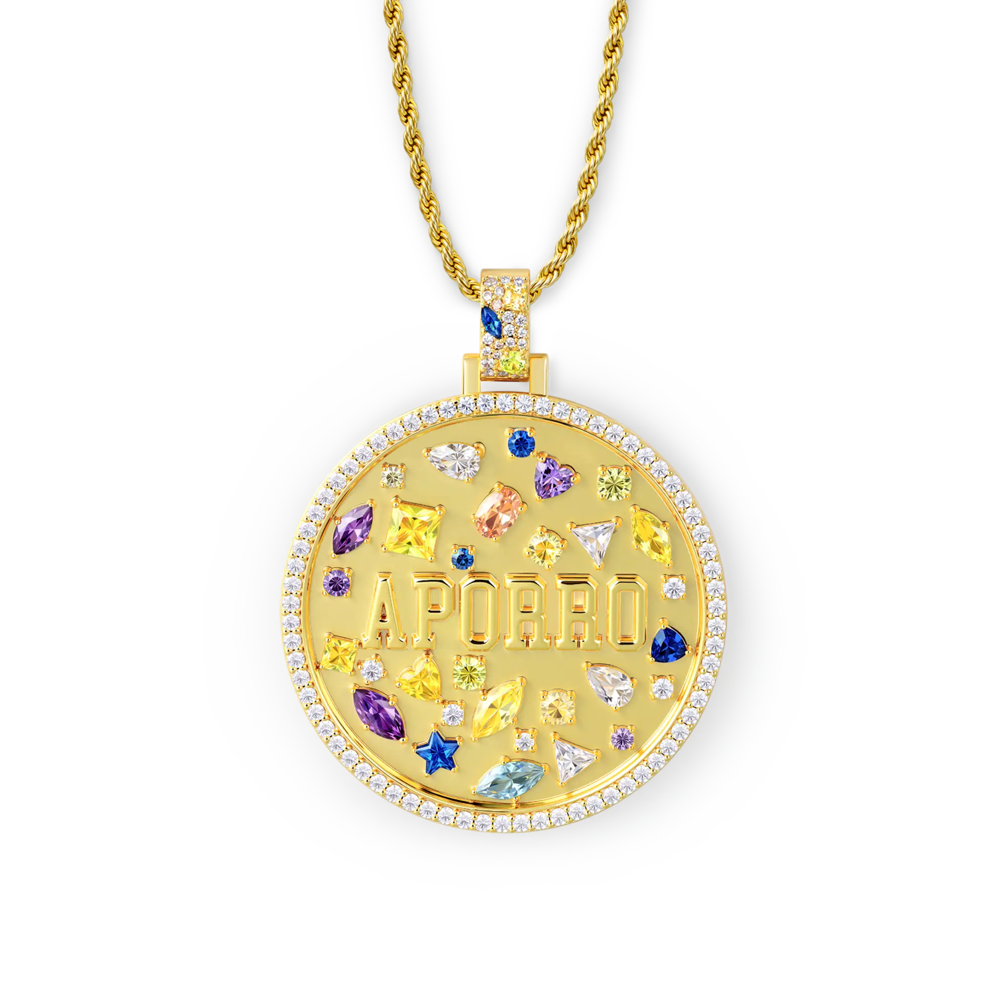 Custom Mosaic Name Medallion Pendant - 51mm
