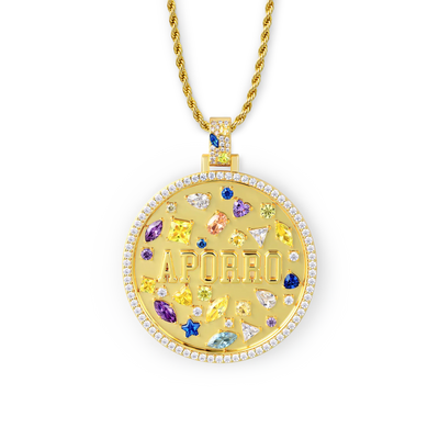 Custom Mosaic Name Medallion Pendant - 51mm