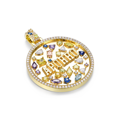 Custom Mosaic Name Medallion Pendant - 51mm