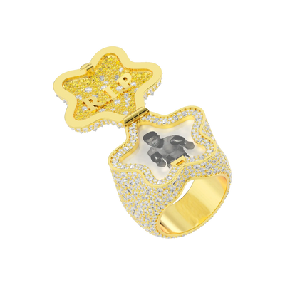 Anillo personalizado con foto giratoria "Estrella"