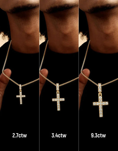 Colgante de cruz de tenis macizo - Pequeño