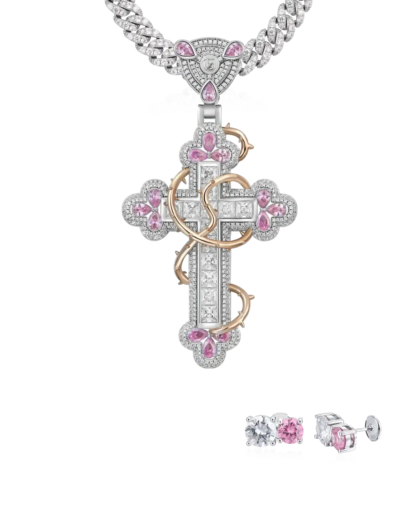 Ensemble de boucles d'oreilles et pendentif Thorned Romance &