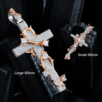 Women's Thorned Rose Cross Pendant