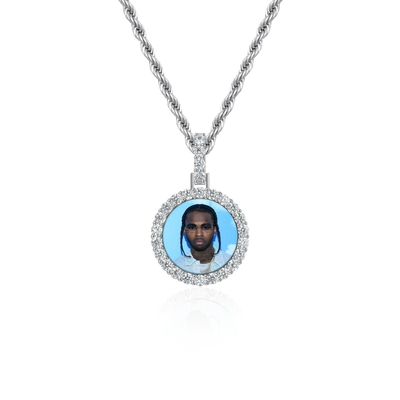 Ciondolo con foto rotondo micro personalizzato
