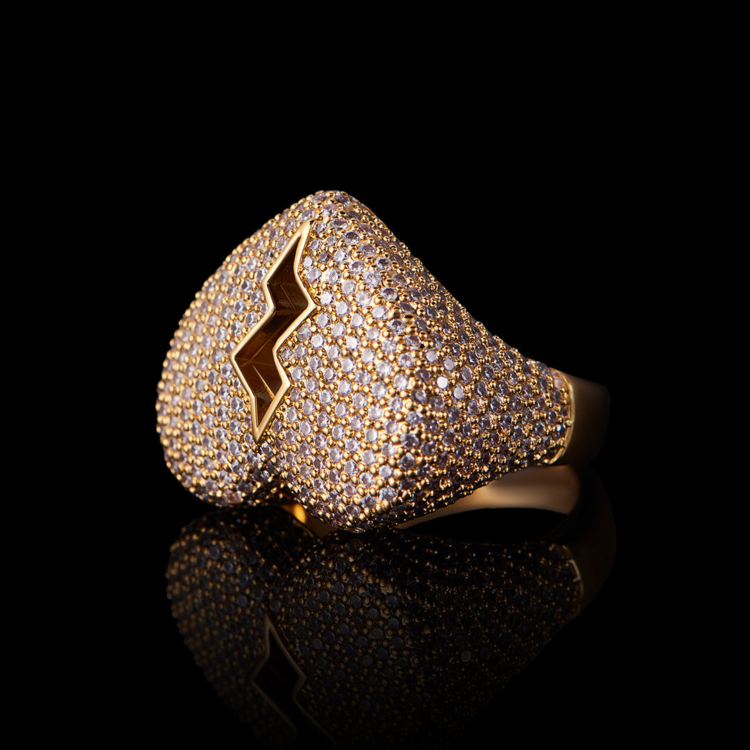 14k Gold Iced gebrochener Herzring