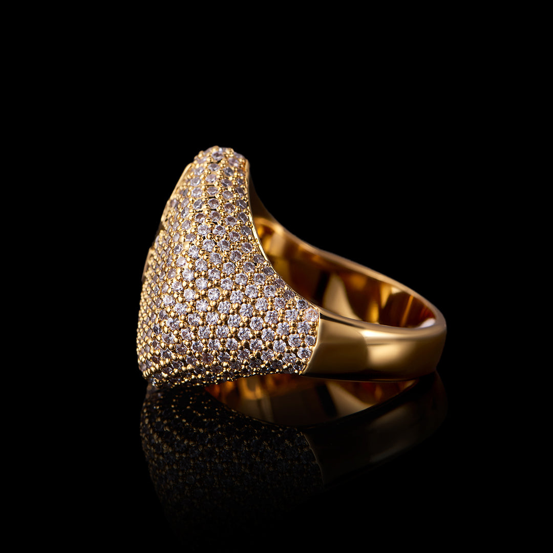 14 K Gold Eisring mit gebrochenem Herzen