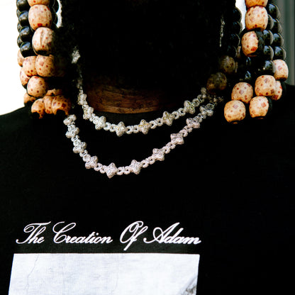 Iced Luminous Clover Necklace & Wallet Chain - Yellow Diamond