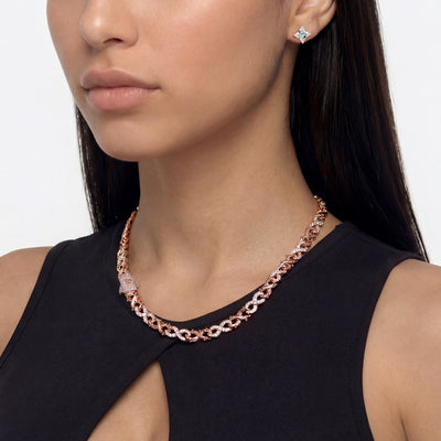 Infinity Thorn Chain & Kleeblatt-Ohrring-Set
