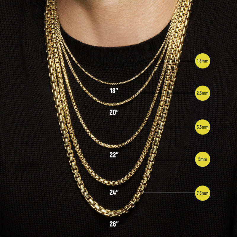 Box Chain - Yellow Gold - APORRO