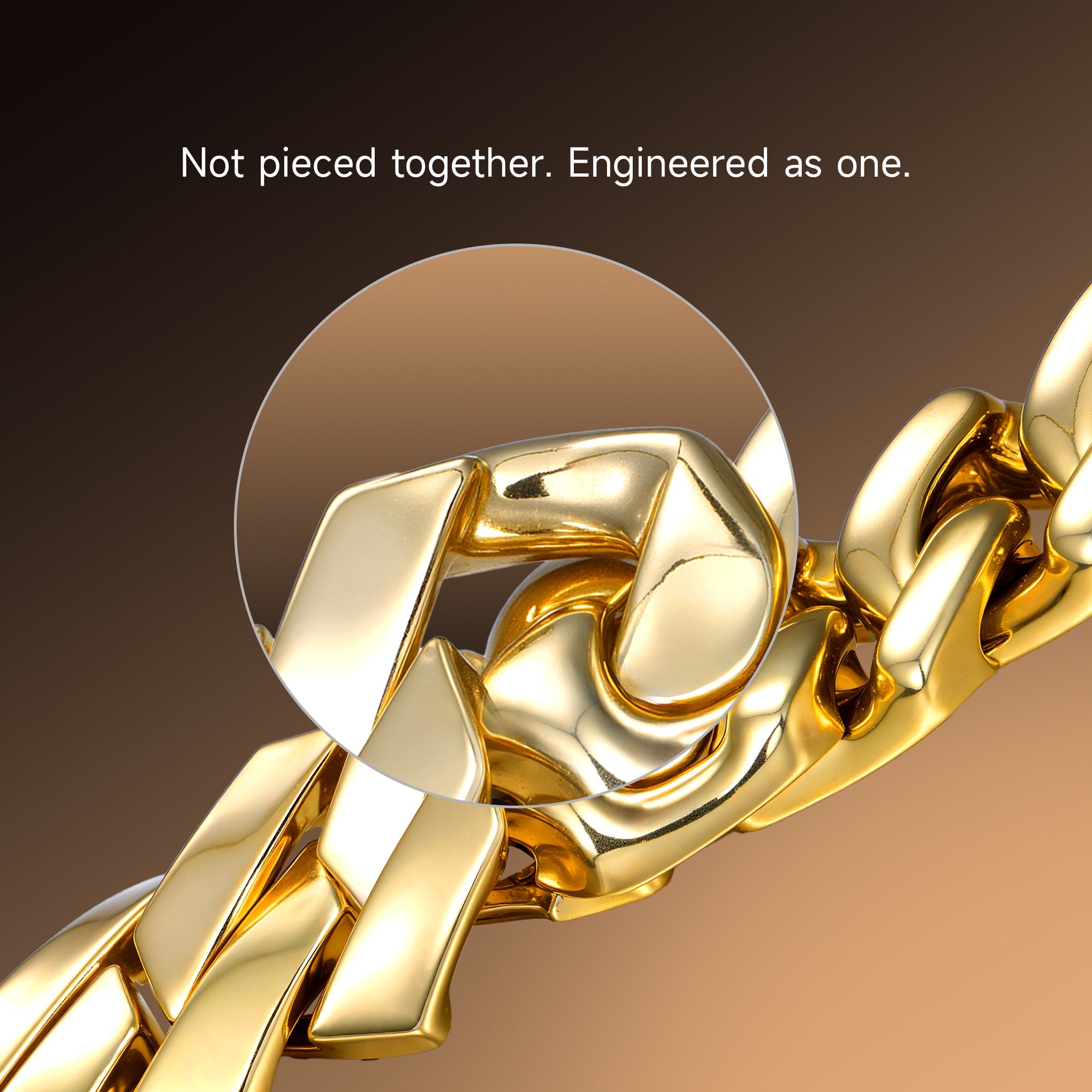 Plain Gold Prong Cuban Link Chain - 8mm