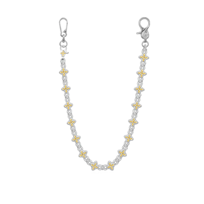 Moissanite Luminous Clover Necklace & Wallet Chain - Yellow Diamond