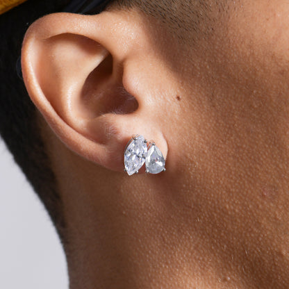 Moissanite Toi et Moi Stud Earrings – Marquise & Pear
