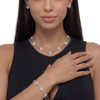 Rosa leuchtendes Kleeblatt-Trio-Set